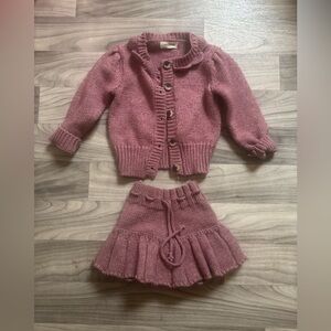 Misha and Puff 2/3 Skate Pond Purple Wool 2 Piece Sweater Set